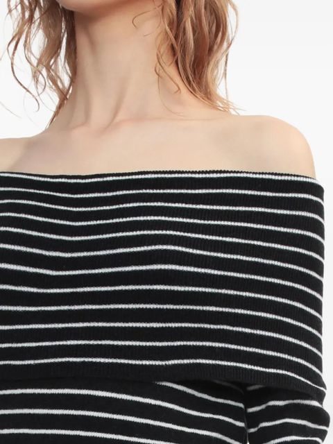Free People off-shoulder striped sweater - Black
