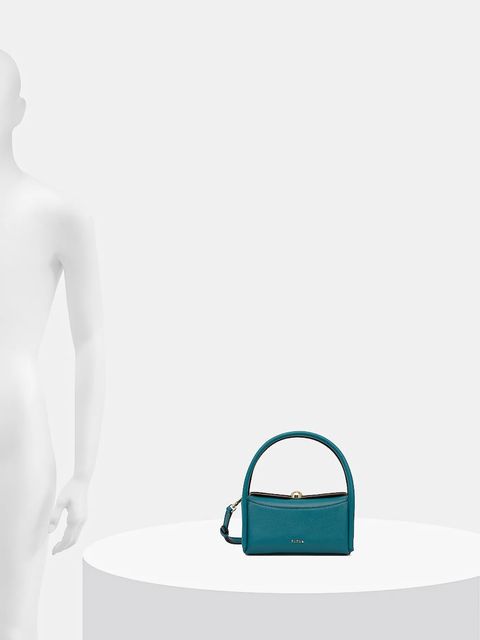 Furla torebka skórzana Nicole Mini Boston Bag kolor zielony WE00893 BX4296 4487S