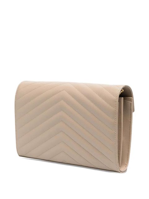 Saint Laurent Cassandre chevron logo leather shoulder bag - Neutrals - zdjęcie produktu nr 2