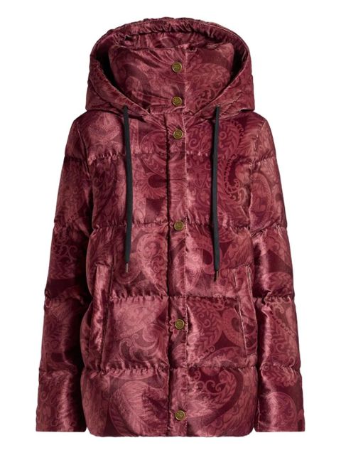 ETRO paisley-print velvet down jacket - Red - zdjęcie produktu nr 1