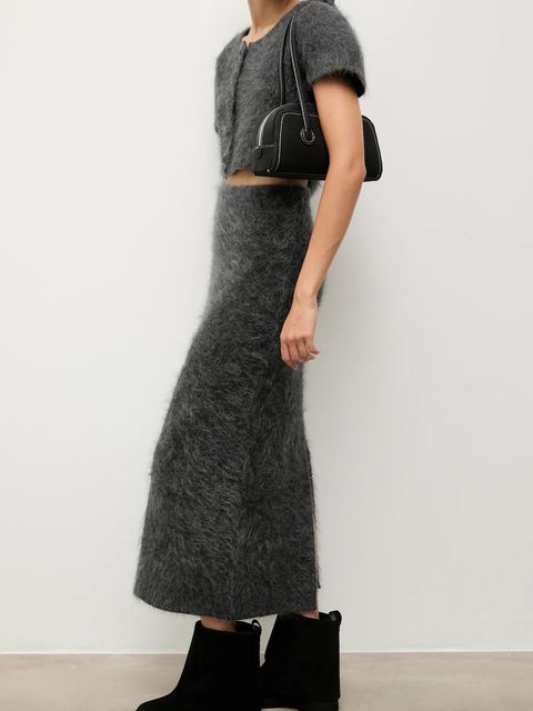 Answear.LAB botki zamszowe kolor czarny na płaskim obcasie - zdjęcie produktu nr 2