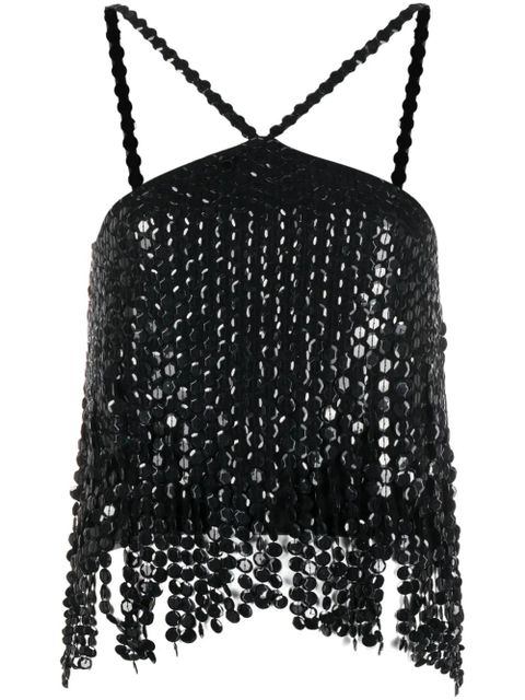 The Attico layered sequin-embellished top - Black - zdjęcie produktu nr 1