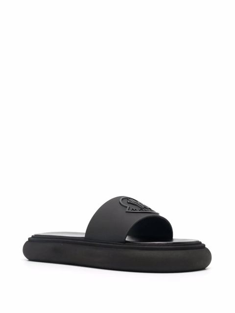 Moncler logo-embossed slide sandals - Black - zdjęcie produktu nr 2