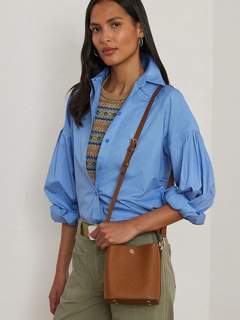 Lauren Ralph Lauren torebka skórzana kolor brązowy 431969365 - zdjęcie produktu nr 2