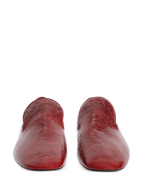 Jil Sander leather loafers - Red