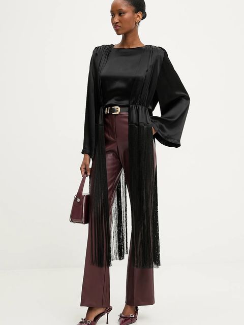 Answear.LAB bluzka damska kolor czarny gładka