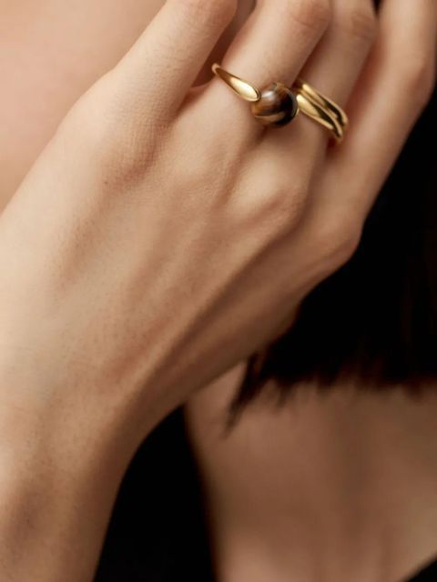 Monica Vinader gold tiger-eye ring - zdjęcie produktu nr 2