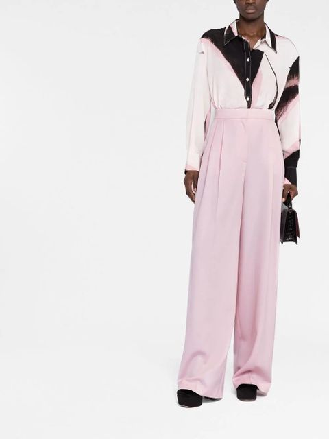 Alexander McQueen pleated high-waisted trousers - Pink