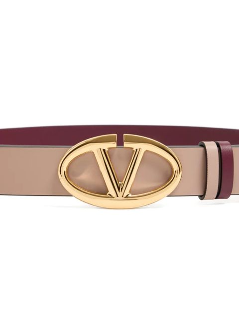 Valentino Garavani VLogo The Bold Edition reversible calfskin belt, 30mm - Red