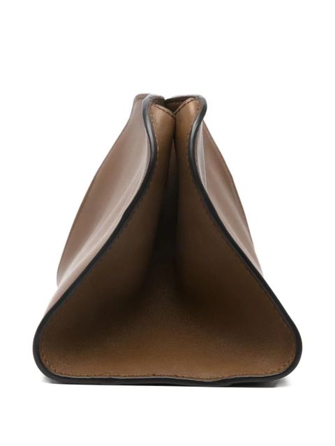 The Row Peggy leather clutch - Brown