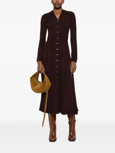Maje cable-knit buttoned dress - Brown - zdjęcie produktu nr 2