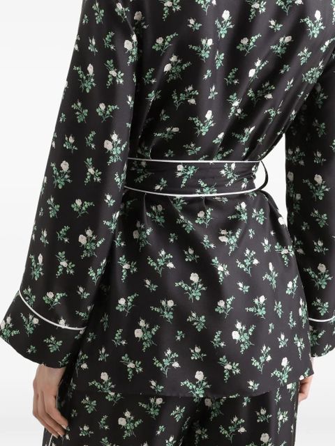 Dolce & Gabbana roses and lilies of the valley-print twill shirt - Black