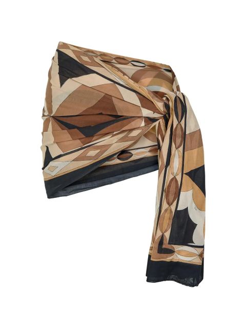 PUCCI geometric print scarf - Brown - zdjęcie produktu nr 1