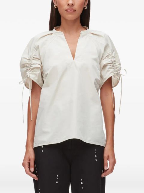 3.1 Phillip Lim V-neck drawstring top - Neutrals - zdjęcie produktu nr 1