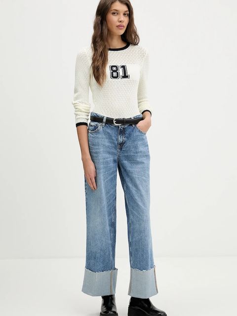 Guess Jeans sweter damski kolor beżowy ciepły W6RR24 Z4351