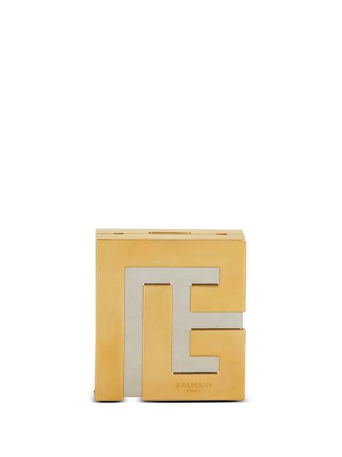 Balmain logo-plaque metal clutch bag - Gold - zdjęcie produktu nr 1
