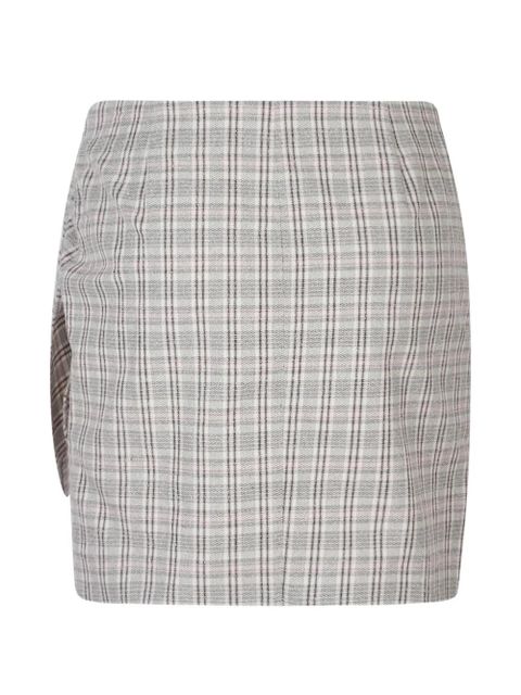 MARANT ÉTOILE check-pattern tie-detail mini skirt - Grey - zdjęcie produktu nr 2