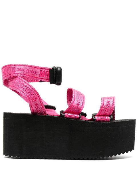 Moschino logo-strap flatform sandals - Pink - zdjęcie produktu nr 1