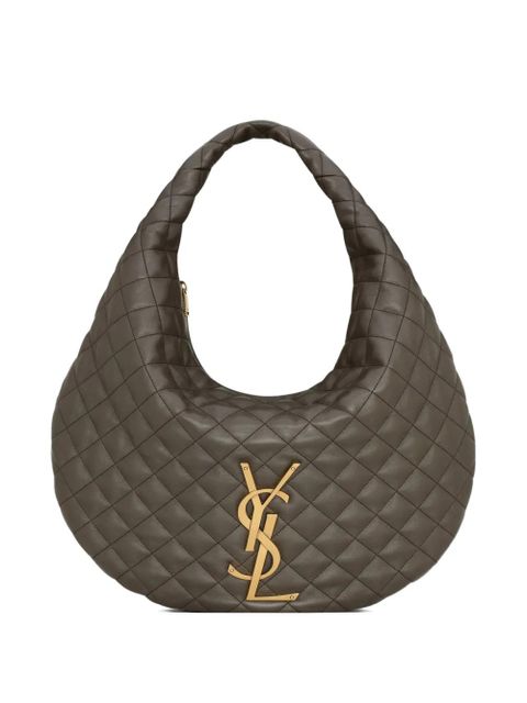 Saint Laurent Icare quilted logo shoulder bag - Grey - zdjęcie produktu nr 1