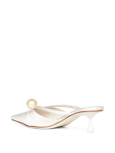 Jimmy Choo 50mm pearl-embellished pointed-toe mules - Neutrals - zdjęcie produktu nr 2