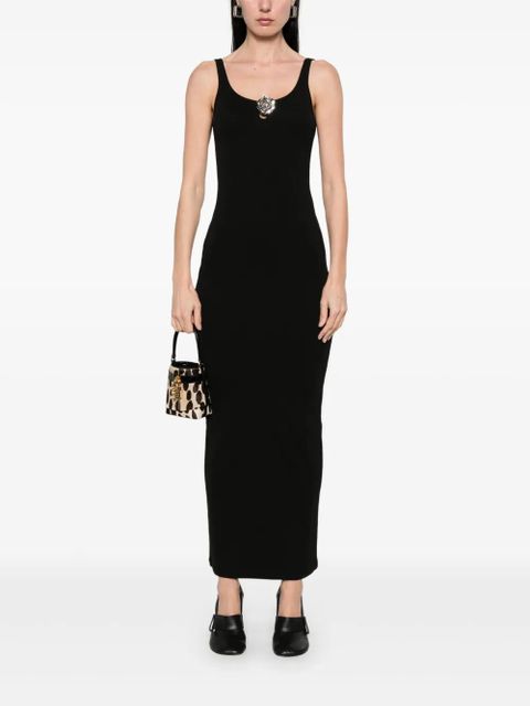 Blumarine floral-brooch maxi dress - Black - zdjęcie produktu nr 2