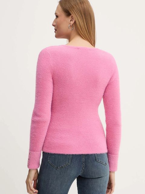 Morgan sweter MOOVE damski kolor różowy lekki MOOVE