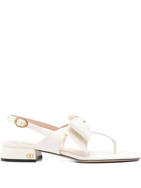 Valentino Garavani bow-embellished slingback sandals - Neutrals - zdjęcie produktu nr 1