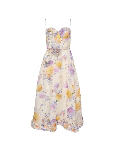 ZIMMERMANN ruffled midi dress - Neutrals - zdjęcie produktu nr 1