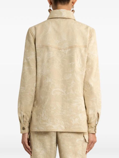 ETRO jacquard floral denim jacket - Neutrals