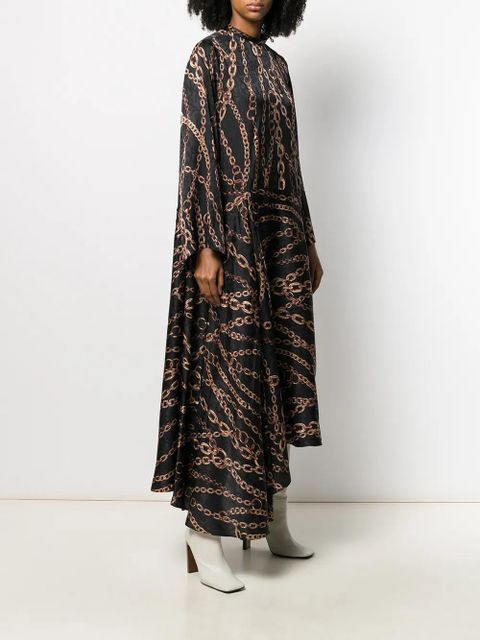 Balenciaga Chains Typo asymmetric dress - Black