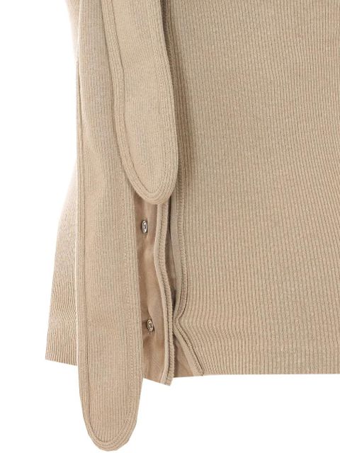 LEMAIRE double-breasted knot top - Neutrals