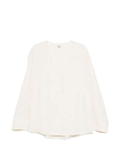 TOTEME V-neck long-sleeved top - White - zdjęcie produktu nr 1