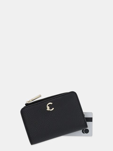 Coccinelle portfel skórzany COCCINELLE C-ME damski kolor czarny E2.SSL.11.D1.21