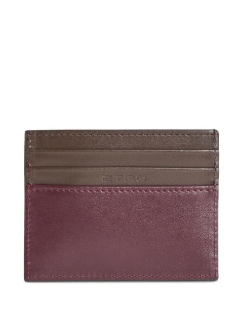 ETRO two-tone leather card holder - Red - zdjęcie produktu nr 2