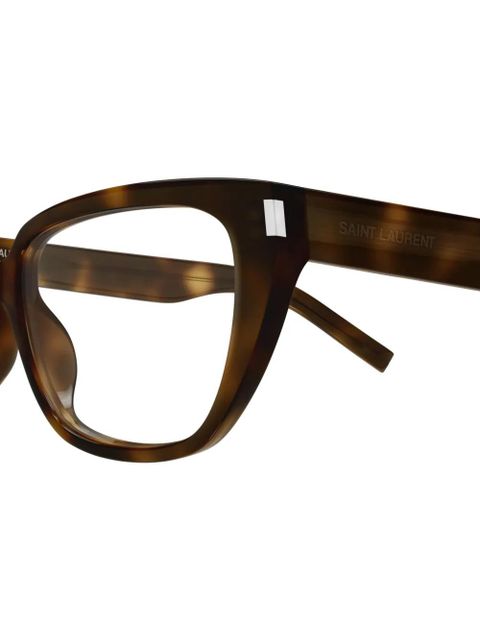 Saint Laurent Eyewear tortoiseshell-effect cat-eye glasses - Brown