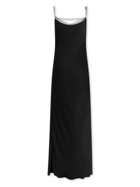 Rabanne chain strap satin slip dress - Black - zdjęcie produktu nr 2