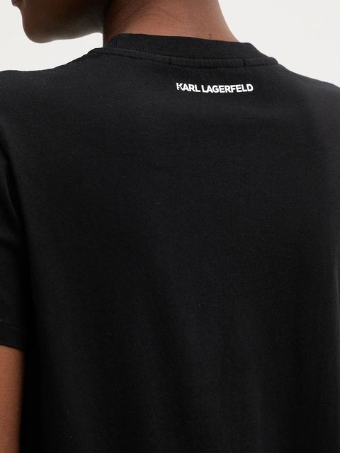 Karl Lagerfeld t-shirt bawełniany damski kolor czarny B1W17019