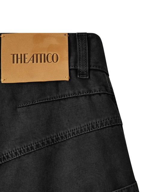 The Attico panelled wide-leg trousers - Black