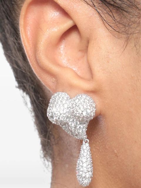 Vivienne Westwood asymmetric heart drop earrings - Silver