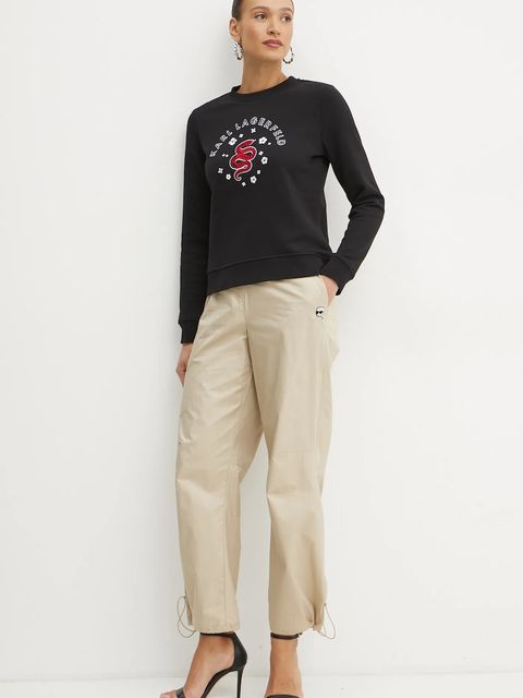 Karl Lagerfeld bluza damska kolor czarny z aplikacją A1W20053 - zdjęcie produktu nr 2