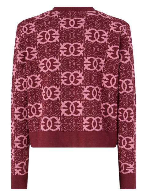 PINKO logo-pattern cardigan - Red - zdjęcie produktu nr 2
