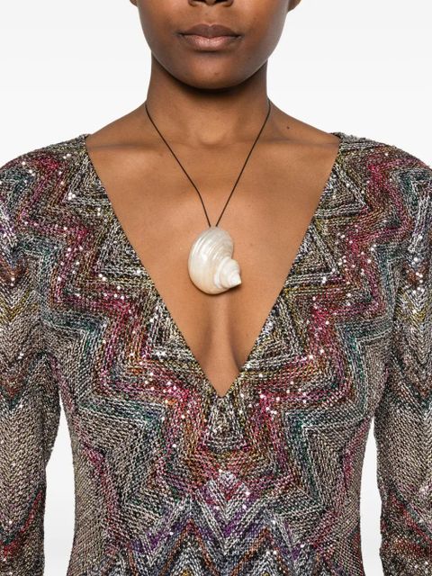 Missoni zigzag-woven midi dress - Neutrals