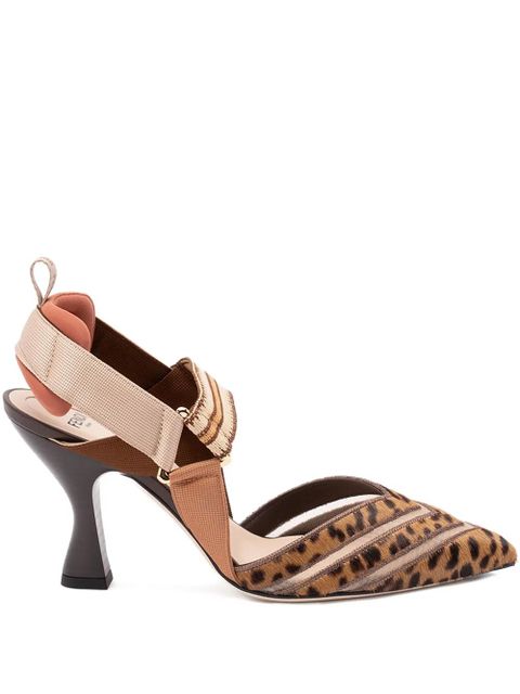 FENDI 85mm Colibrì leopard-print pumps - Brown - zdjęcie produktu nr 1