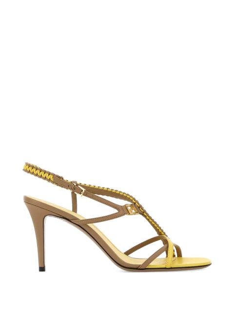 FENDI FFold two-tone ffold leather sandals - Yellow - zdjęcie produktu nr 1