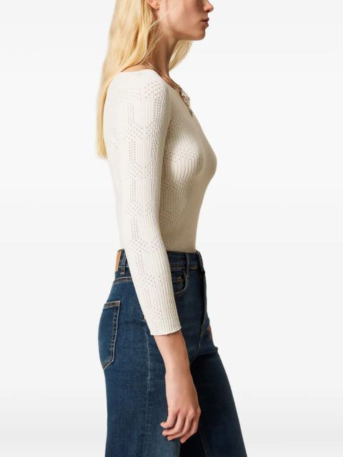 TWINSET ribbed top - White