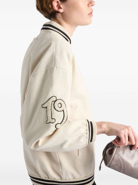 Prada Canvas bomber jacket with patches - Neutrals - zdjęcie produktu nr 2