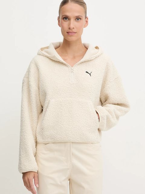 Puma bluza damska kolor beżowy z kapturem gładka 632048 - zdjęcie produktu nr 1