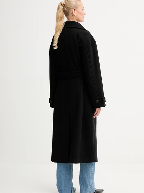 Marc O'Polo płaszcz z dodatkiem wełny kolor czarny 5000007651 - zdjęcie produktu nr 2