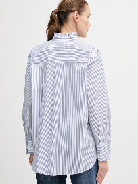 Tommy Hilfiger koszula bawełniana damska kolor niebieski relaxed ze stójką WW0WW46848 - zdjęcie produktu nr 2