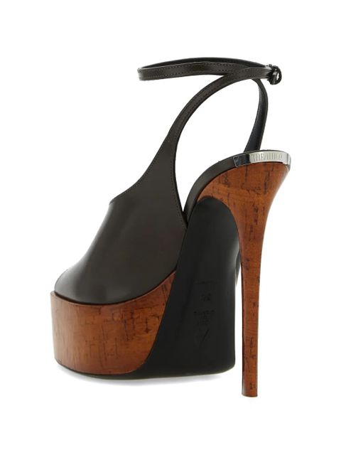 The Attico Ornella square-toe platform sandals - Green